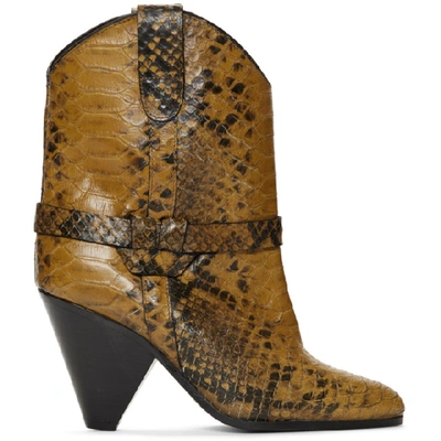 Shop Isabel Marant Yellow Deane Boots