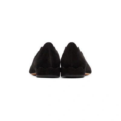 Shop Chloé Chloe Black Suede Lauren Flats In 001 Black