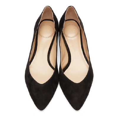 Shop Chloé Chloe Black Suede Lauren Flats In 001 Black