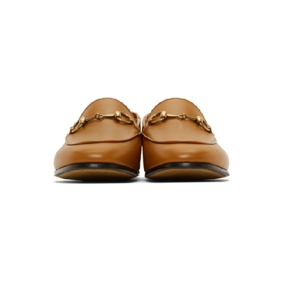 Shop Gucci Tan Strawberry Brixton Loafers In 2202 Cognac