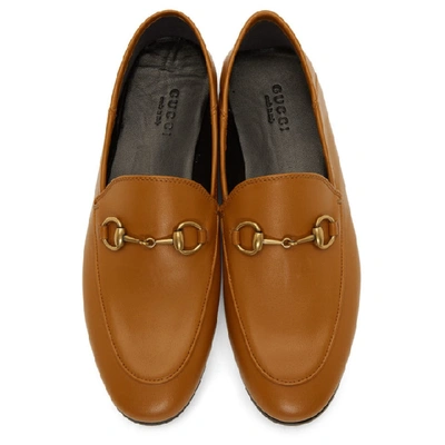 Shop Gucci Tan Strawberry Brixton Loafers In 2202 Cognac