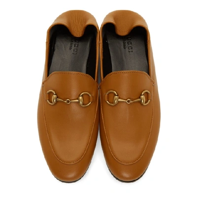 Shop Gucci Tan Strawberry Brixton Loafers In 2202 Cognac