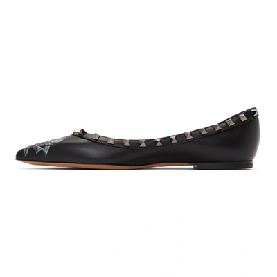 Shop Valentino Black  Garavani Undercover Edition Rockstud Ballerina Flats In 0no Nero-gr