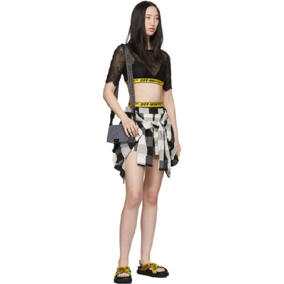 Shop Off-white Black And Yellow Shearling Industrial Belt Sandals