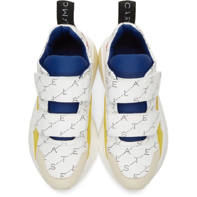 Shop Stella Mccartney White Logo Eclypse Sneakers In 9035 White