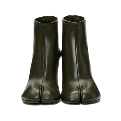 Shop Maison Margiela Ssense Exclusive Green Stiletto Tabi Boots In T7225 Milit