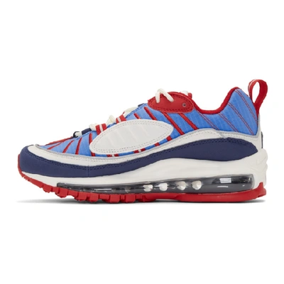 Shop Nike White & Blue Air Max 98 Sneakers In 112 Summit