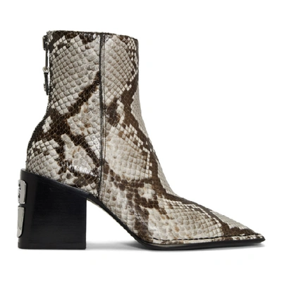 Shop Alexander Wang Black And White Snake Parker Boots