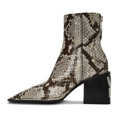 Shop Alexander Wang Black And White Snake Parker Boots