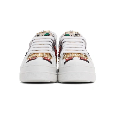 Shop Prada White Robot Platform Sneakers