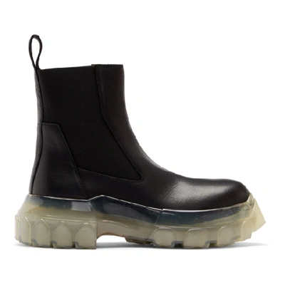 Shop Rick Owens Black And Transparent Bozo Tractor Beetle Boots In 090 Black/t