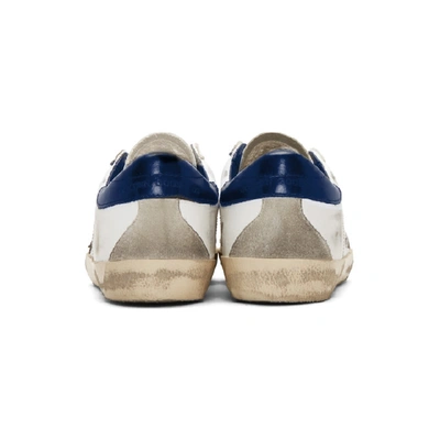 GOLDEN GOOSE 白色 AND 海军蓝 SUPERSTAR 运动鞋