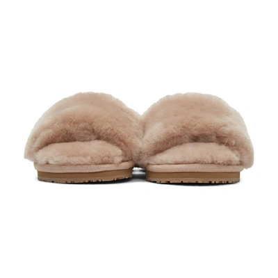 Shop Mou Pink Sheepskin Fur Slipper In Robe