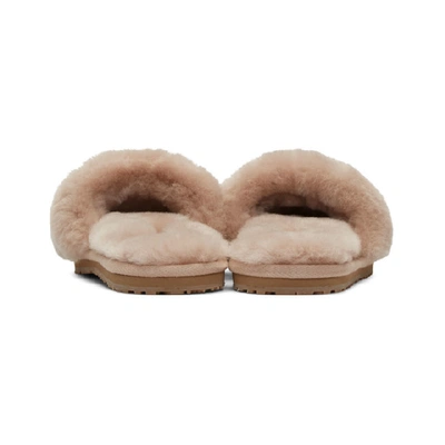 Shop Mou Pink Sheepskin Fur Slipper In Robe