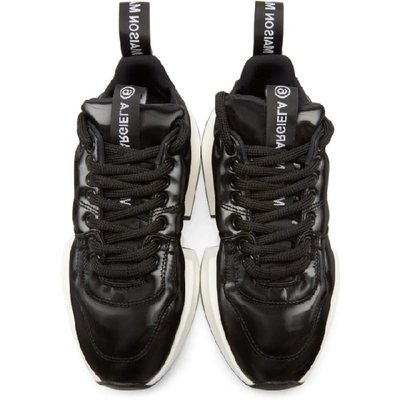 Shop Mm6 Maison Margiela Black Padded Low-top Sneakers In T8013 Black