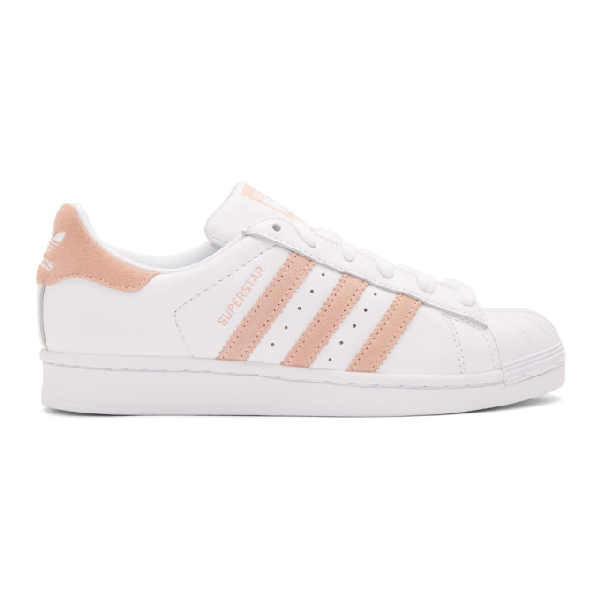 adidas superstar pink white