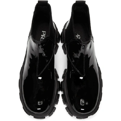 Shop Prada Black Patent Platform Ankle Boots
