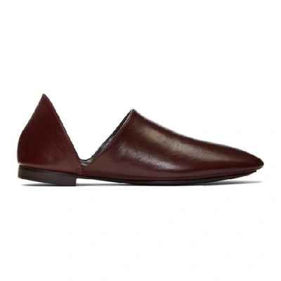 Shop Lemaire Burgundy Babouche Loafers In 492 Chocola
