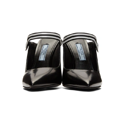 Shop Prada Black Spazzolato Mules