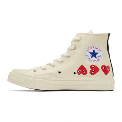 Comme Des Garçons Play Comme Des Garcons Play Off-white Converse Edition  Multiple Hearts Chuck 70 High Sneakers In 2 Off White | ModeSens