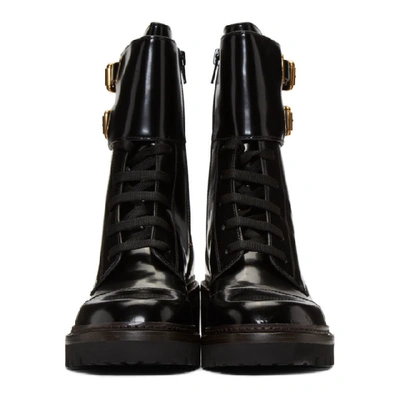 Shop See By Chloé See By Chloe Black Mallory Biker Boots In 999 Black