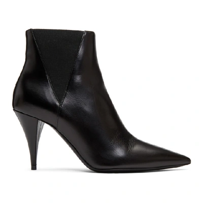 Shop Saint Laurent Black Kiki Heeled Chelsea Boots In 1000 Black