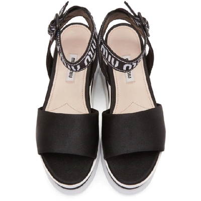 Shop Miu Miu Black Nylon Platform Sandals