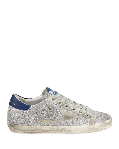 Shop Golden Goose Superstar Glitter Fabric Sneakers In Gray Pattern