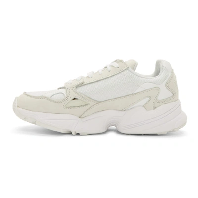 Shop Adidas Originals White Falcon Sneakers In Cloud White/cloud White/crystal White