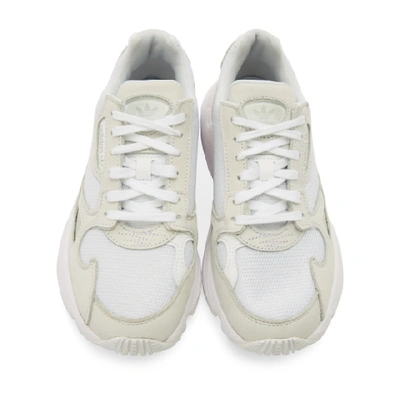 Shop Adidas Originals White Falcon Sneakers In Cloud White/cloud White/crystal White