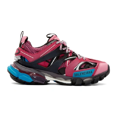 Shop Balenciaga Pink Track Sneakers