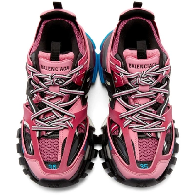 Shop Balenciaga Pink Track Sneakers