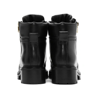 Shop Balmain Black Leather Army Boot In 0pa Black