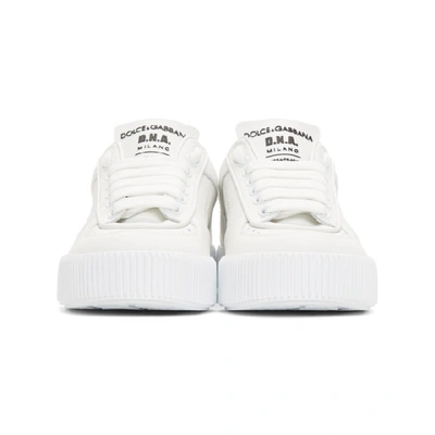 Shop Dolce & Gabbana Dolce And Gabbana White Leather Low-top Sneakers In 80001 White