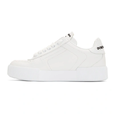 Shop Dolce & Gabbana Dolce And Gabbana White Leather Low-top Sneakers In 80001 White