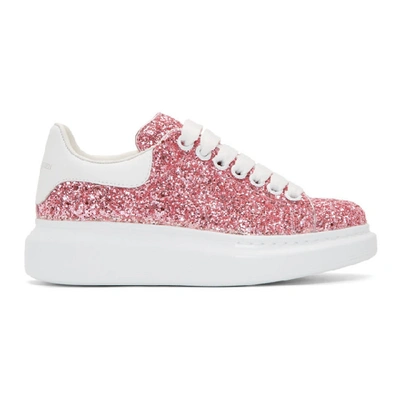 Shop Alexander Mcqueen Pink Galaxy Glitter Oversized Sneakers