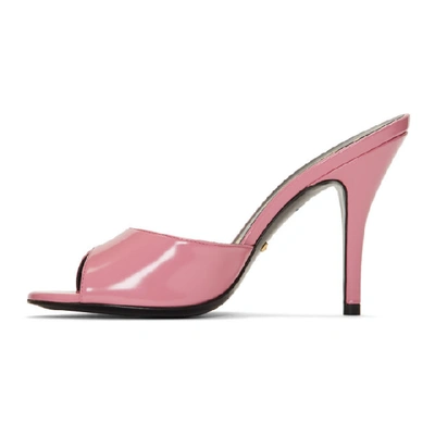 Shop Gucci Pink Slide Heeled Sandals In 5927 Pink