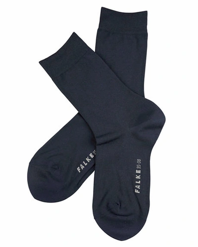 Shop Falke Cotton Touch Ankle Socks In Navy