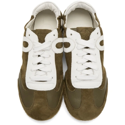 Shop Loewe Green Ballet Runner Sneakers In 4166 Khgree