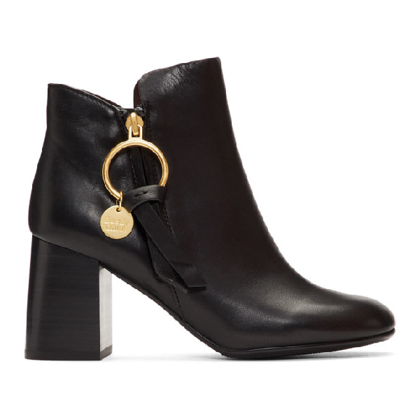 chloe black ankle boots