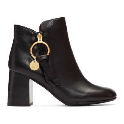 Shop See By Chloé See By Chloe Black Medium Louise Ankle Boots In 999 Black