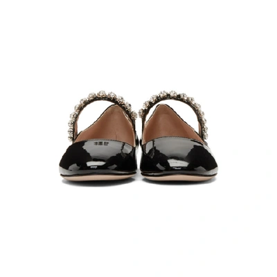 Shop Miu Miu Black Patent Ballerina Flats