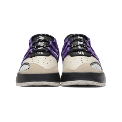 Shop Adidas Originals By Alexander Wang Off-white And Purple Wangbody Run Sneakers In Sharp Purpl