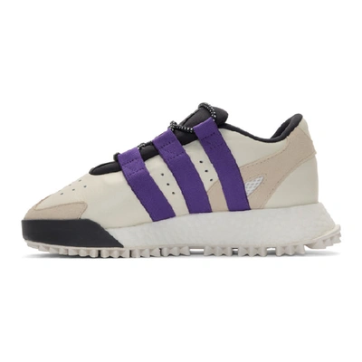 Shop Adidas Originals By Alexander Wang Off-white And Purple Wangbody Run Sneakers In Sharp Purpl