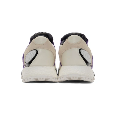 Shop Adidas Originals By Alexander Wang Off-white And Purple Wangbody Run Sneakers In Sharp Purpl