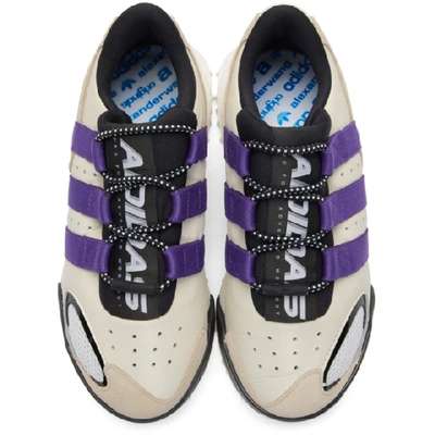 Shop Adidas Originals By Alexander Wang Off-white And Purple Wangbody Run Sneakers In Sharp Purpl