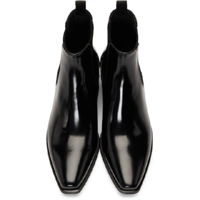 Shop Prada Black Leather Chelsea Boots
