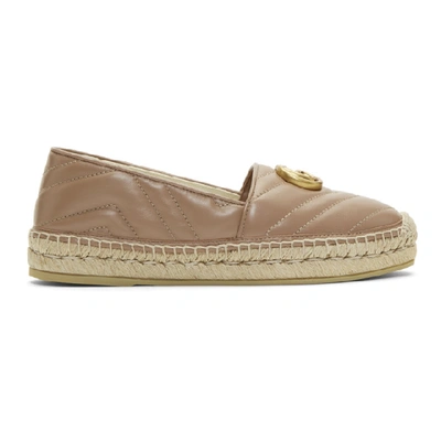 Shop Gucci Pink Quilted Charlotte Espadrilles
