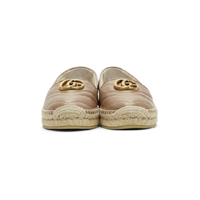 Shop Gucci Pink Quilted Charlotte Espadrilles