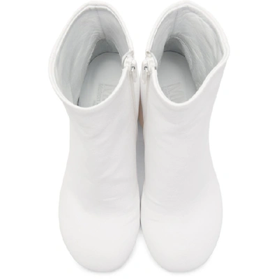 Shop Mm6 Maison Margiela White Coated Textile Ankle Boots In T1002 White